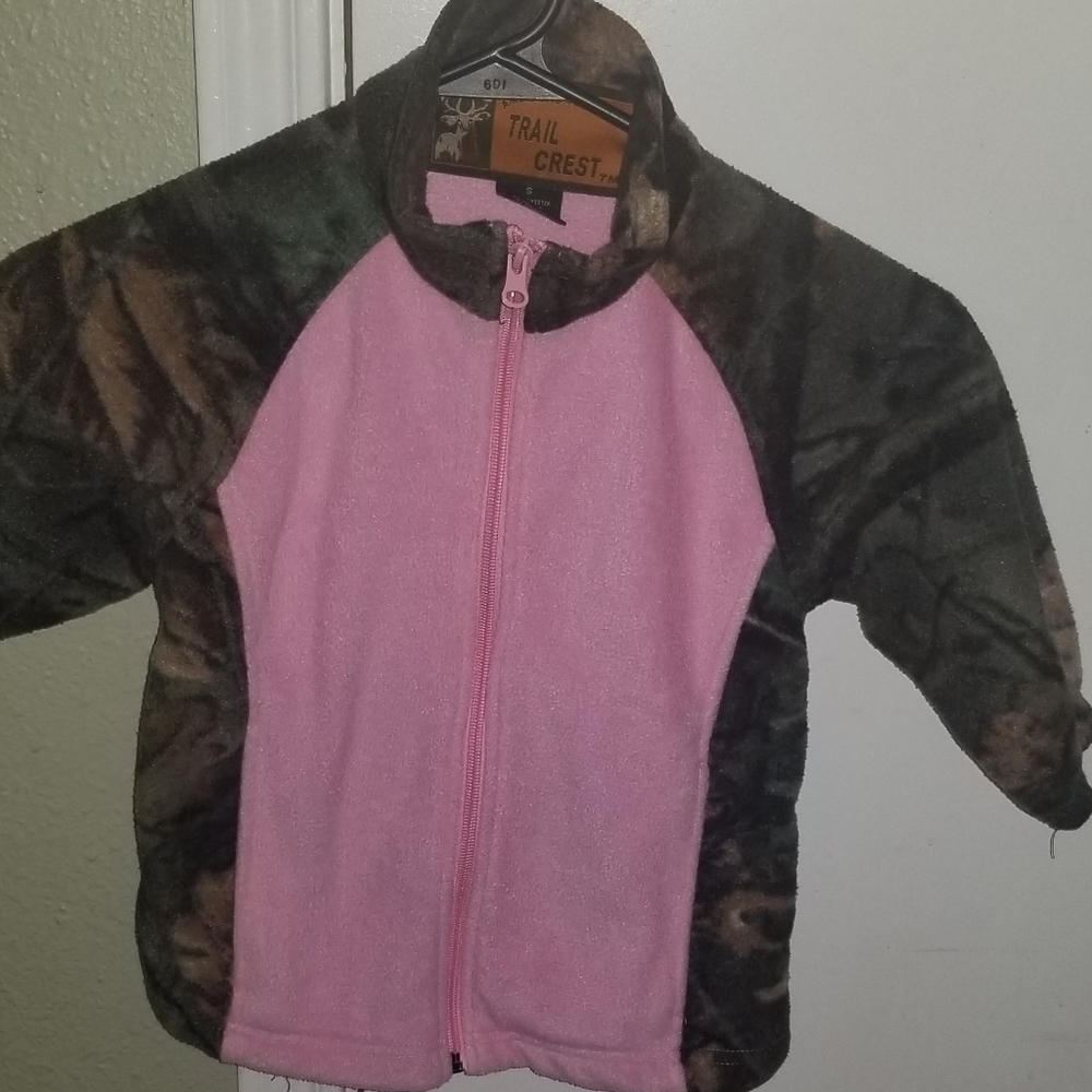 Girls Trail Crest Pink Camo Jacket